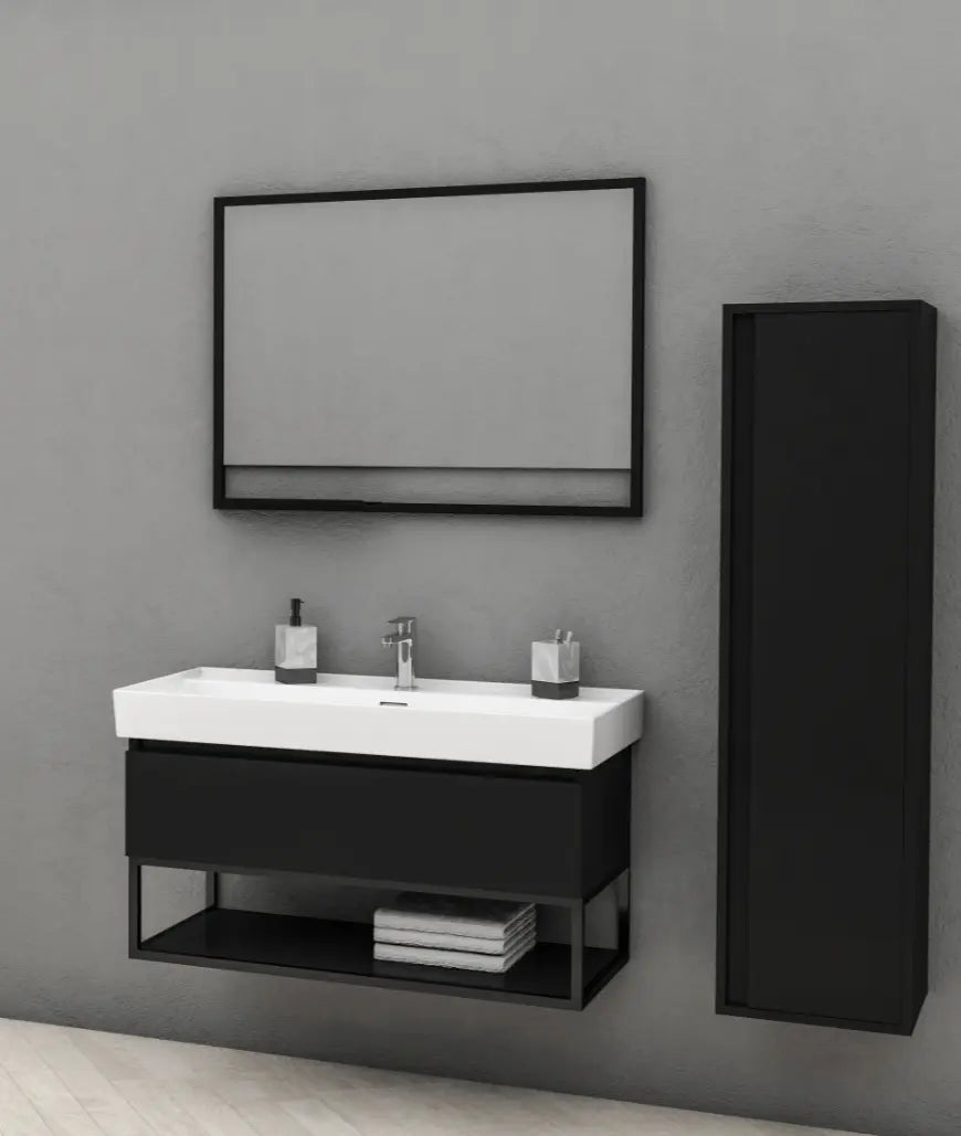 SaniSupreme® Aloni Keramische wastafel hoog model wit (combinatie Sharp onderkast) 60 cm.