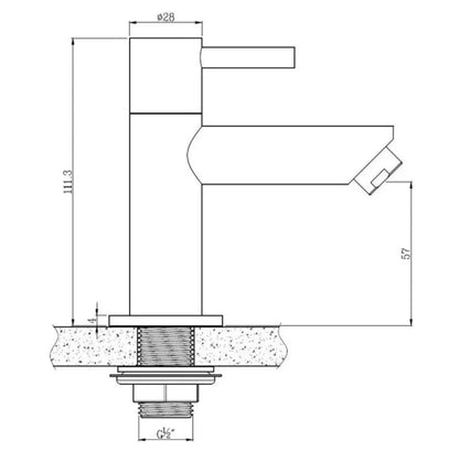 SaniSupreme Aloni koudwater kraan opbouw toilet geborsteld goud 11cm