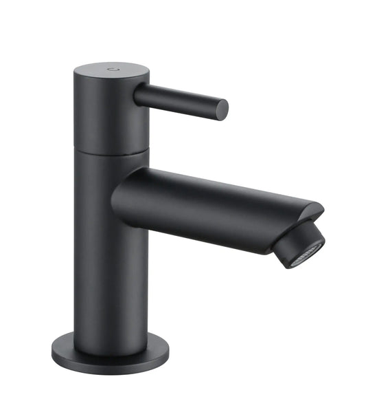 SaniSupreme Aloni koudwater kraan opbouw toilet mat zwart 11cm