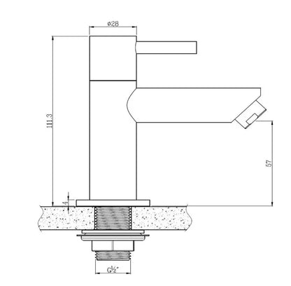 SaniSupreme Aloni koudwater kraan opbouw toilet mat zwart 11cm