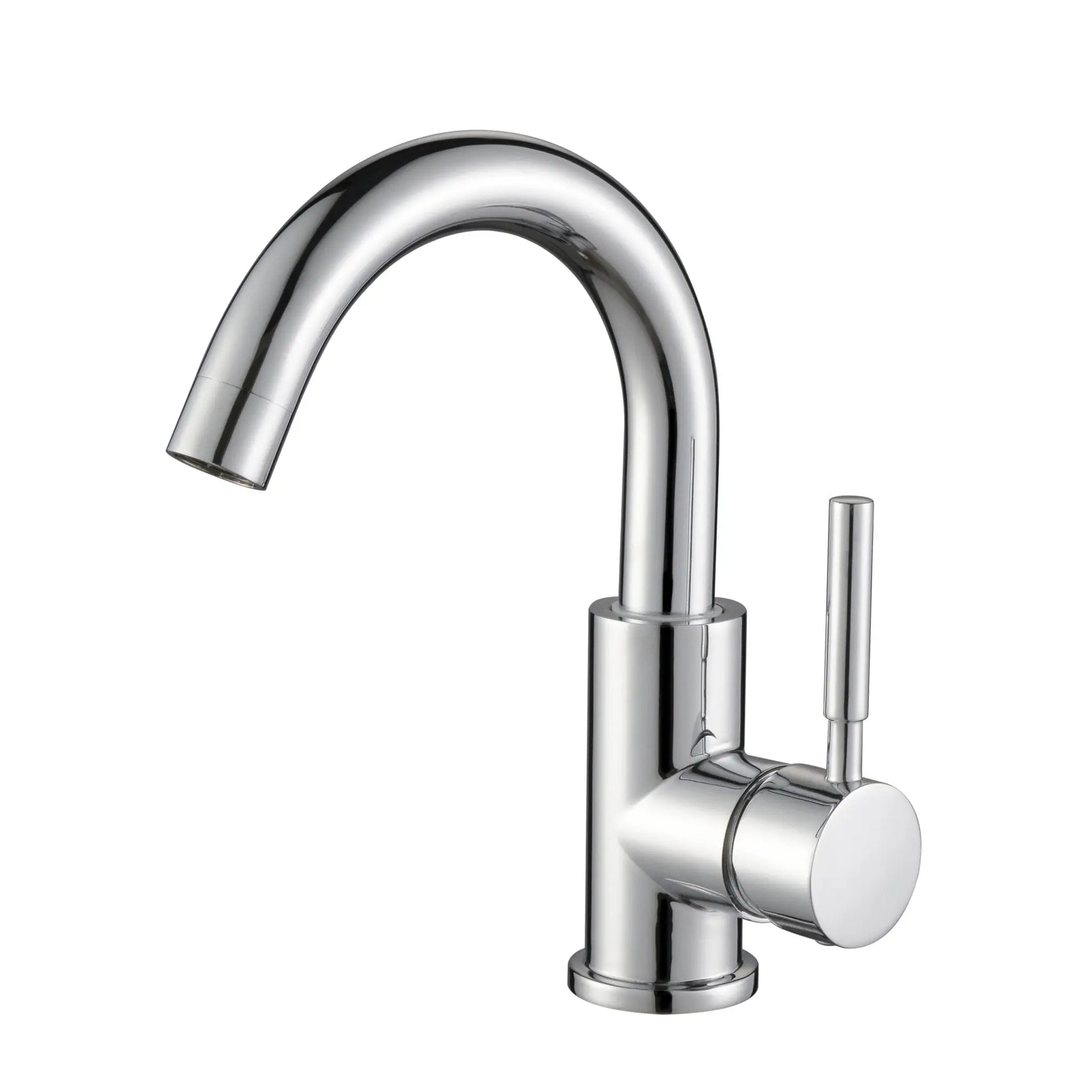 SaniSupreme Aloni Sensy wastafel kraan opbouw middelhoog model gebogen uitloop chroom