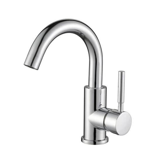 SaniSupreme Aloni Sensy wastafel kraan opbouw middelhoog model gebogen uitloop chroom