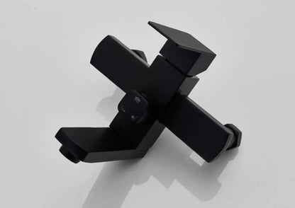 SaniSupreme Arizona Basic opbouw bad doucheset 3 - weg met baduitloop 20 cm. ABS regendouche mat zwart vierkant