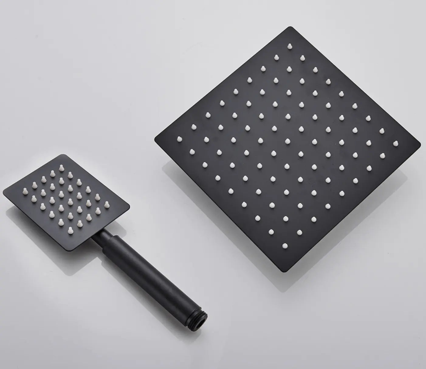 SaniSupreme Arizona opbouw bad doucheset 3 - weg met baduitloop 8 inch regendouche mat zwart vierkant