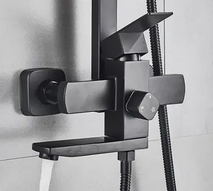 SaniSupreme Arizona opbouw bad doucheset met baduitloop 10 inch regendouche mat zwart vierkant