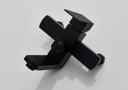 SaniSupreme Arizona opbouw bad doucheset met baduitloop 12 inch regendouche mat zwart vierkant