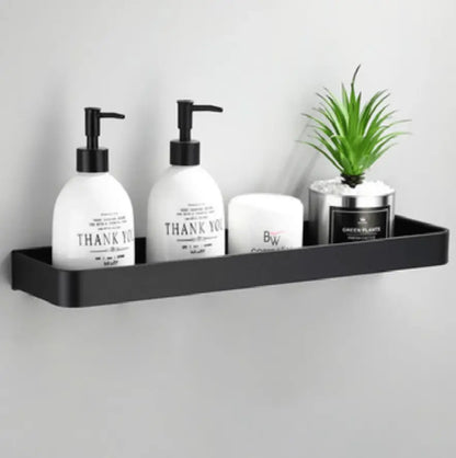 Sanisupreme Badkamer Doucheplank Wandplank met rand mat zwart 30 cm. RVS