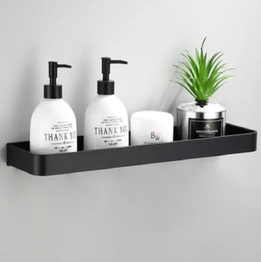 Sanisupreme Badkamer Doucheplank Wandplank met rand mat zwart 40 cm. RVS
