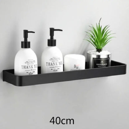 Sanisupreme Badkamer Doucheplank Wandplank met rand mat zwart 40 cm. RVS