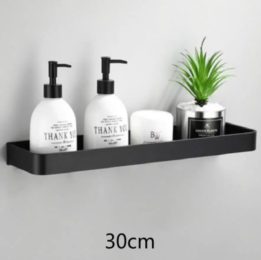Sanisupreme Badkamer Doucheplank Wandplank met rand mat zwart 40 cm. RVS