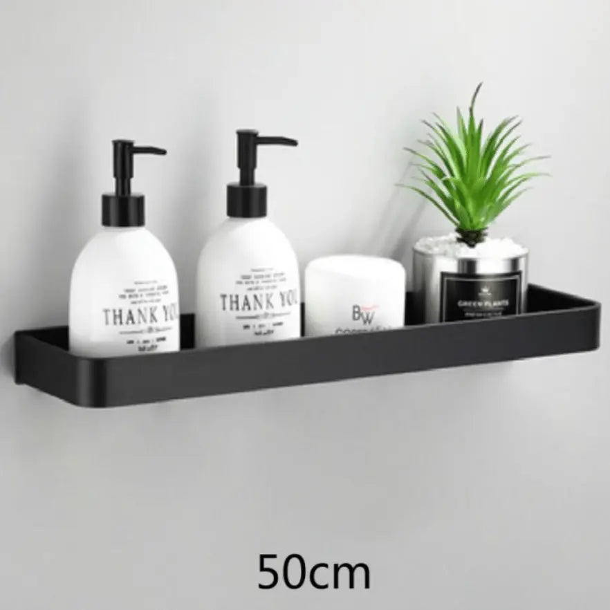 Sanisupreme Badkamer Doucheplank Wandplank met rand mat zwart 40 cm. RVS