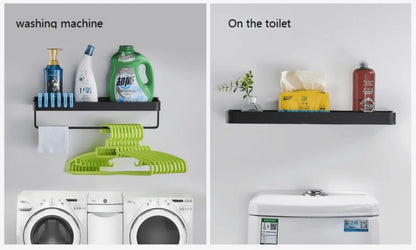 Sanisupreme Badkamer Doucheplank Wandplank met rand mat zwart 50 cm. RVS