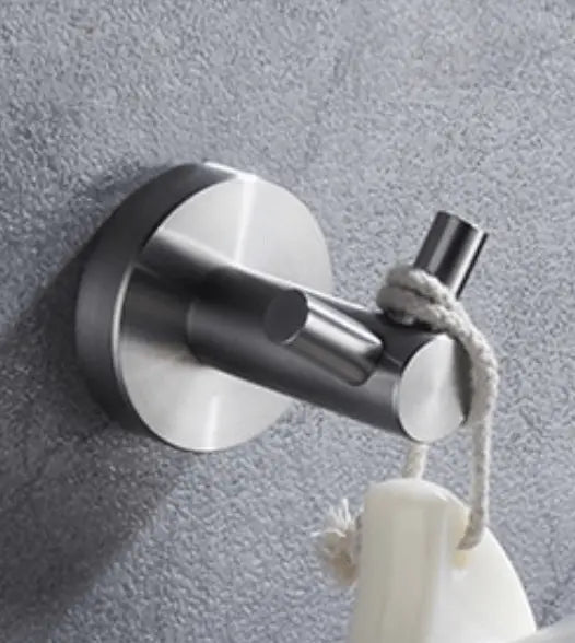 SaniSupreme Badkamer handdoek haak Chicago nikkel brushed rond type V per set van 2