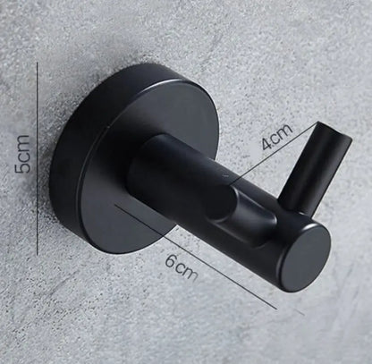 SaniSupreme Badkamer handdoek haak Chicago rond type C mat zwart per set van 2