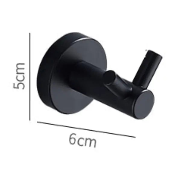 SaniSupreme Badkamer handdoek haak Chicago rond type C mat zwart per set van 2