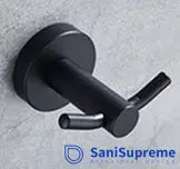 SaniSupreme badkamer handdoek haak rond type B mat zwart