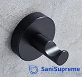SaniSupreme Badkamer handdoek haak rond type D mat zwart
