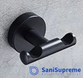 SaniSupreme Badkamer handdoek haak rond type E mat zwart