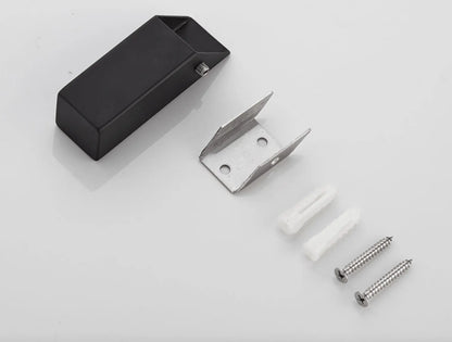 SaniSupreme Badkamer handdoek haak Vienna hoek schuin mat zwart per set van 2