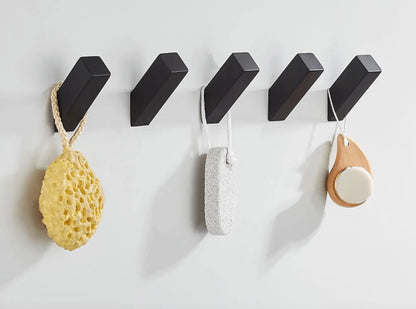 SaniSupreme Badkamer handdoek haak Vienna hoek schuin mat zwart per set van 2