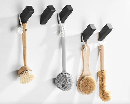 SaniSupreme Badkamer handdoek haak Vienna hoek schuin mat zwart per set van 2