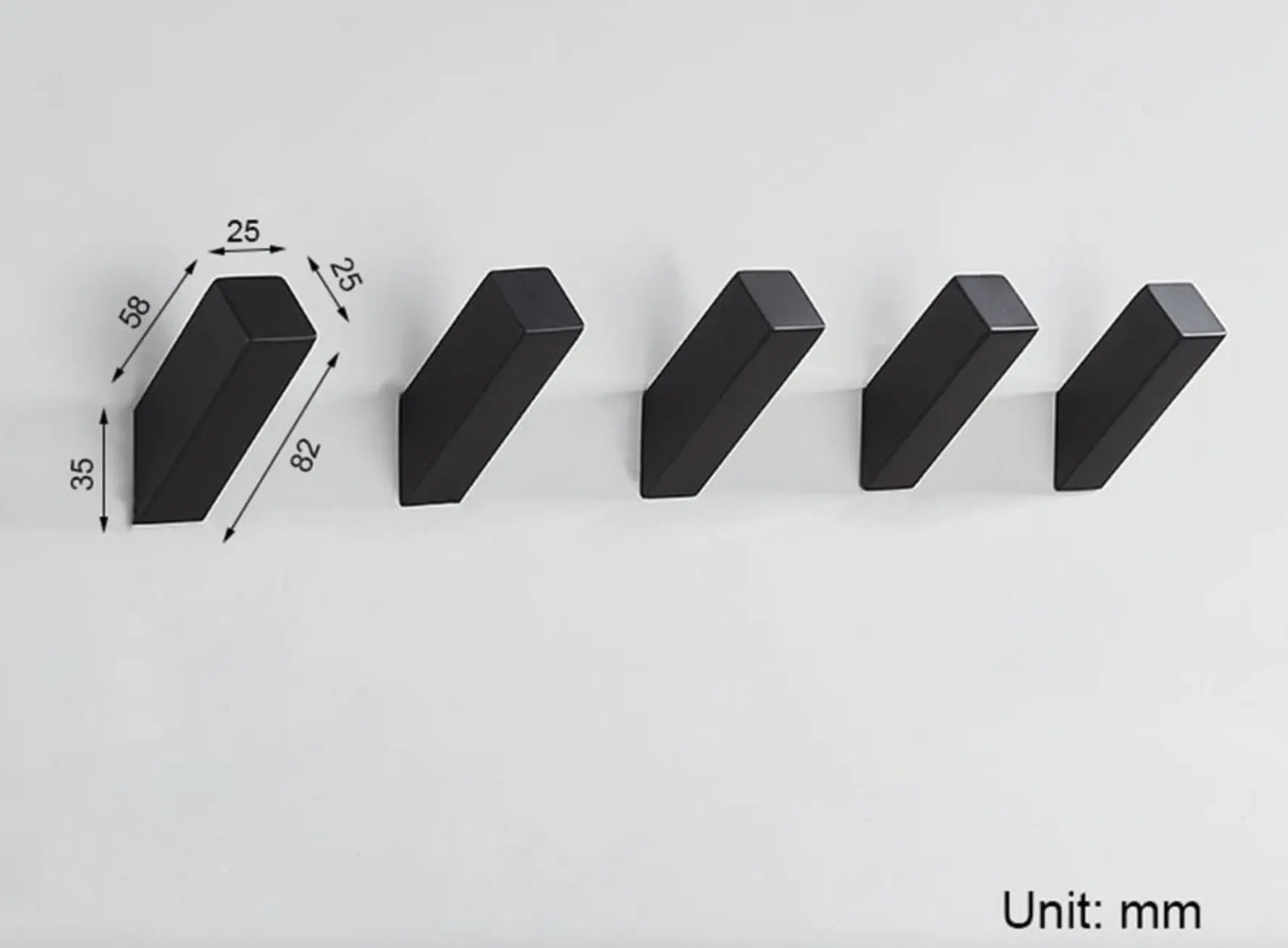 SaniSupreme Badkamer handdoek haak Vienna hoek schuin mat zwart per set van 2