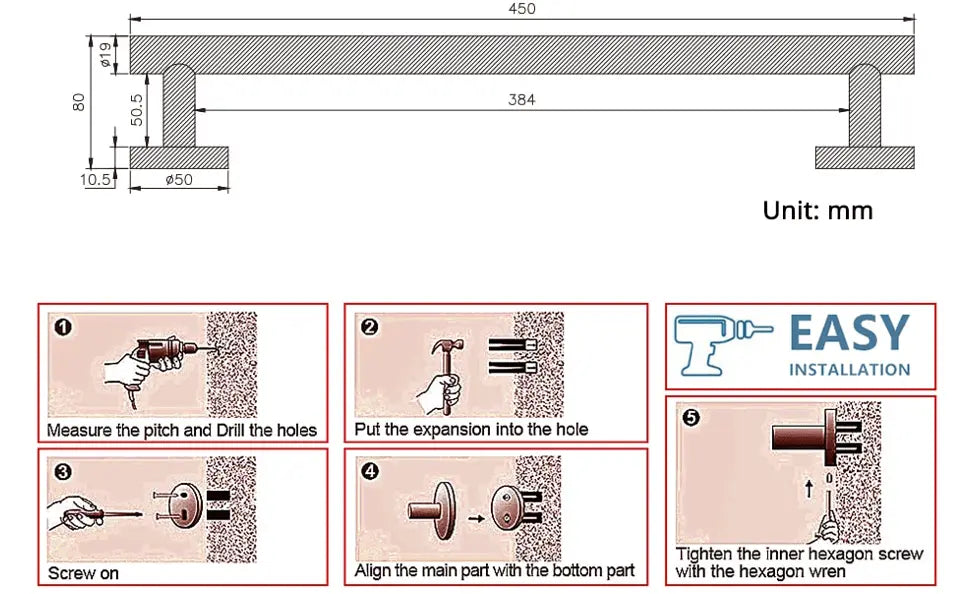 SaniSupreme Badkamer Handdoekrek Rond Chroom 45 cm.