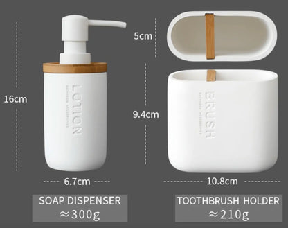 SaniSupreme Badkamer Toiletset - 4 Delig- Toiletaccessoires Set- Zeeppompje- Tandenborstelhouder - Zeepschaal- Beker- Zwart