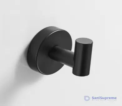 SaniSupreme Badkamerset Brasil: handdoekrek, handoekhaak en toiletrolhouder, mat zwart