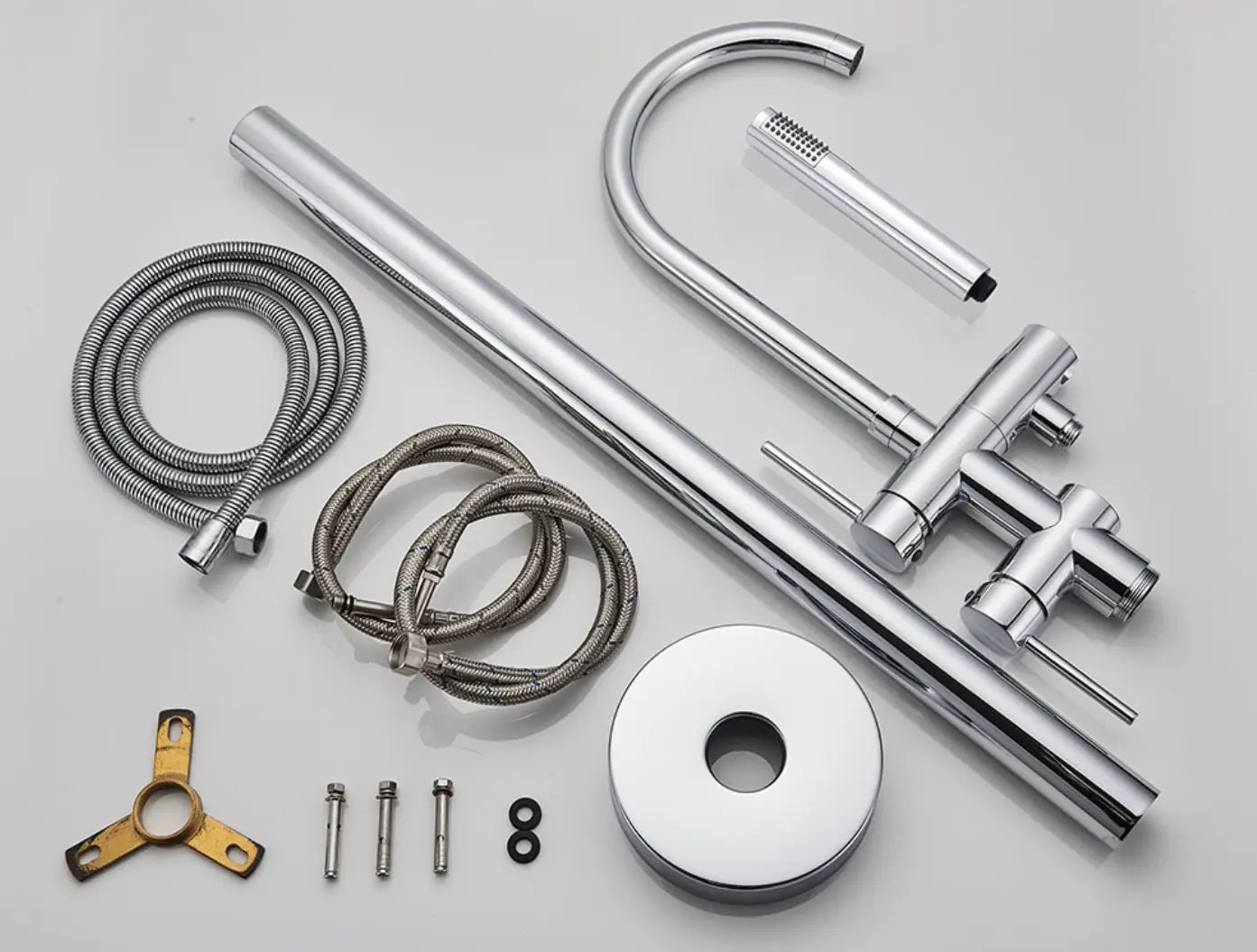 SaniSupreme® Badkraan Ancona vrijstaand model met handdouche chroom