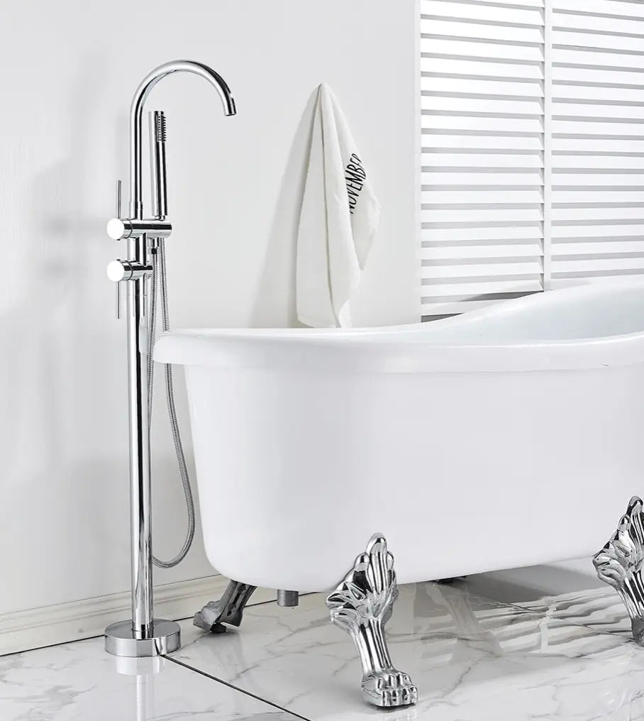 SaniSupreme® Badkraan Ancona vrijstaand model met handdouche chroom