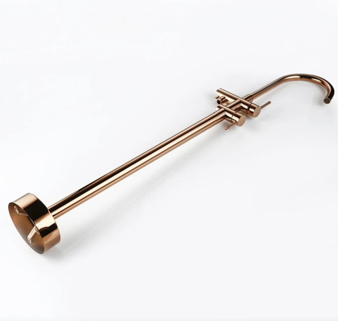 SaniSupreme Badkraan Ancona vrijstaand model met handdouche geborsteld koper