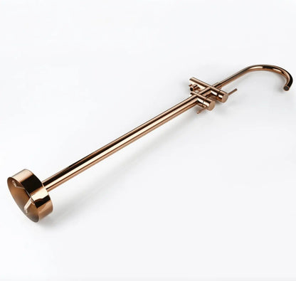 SaniSupreme Badkraan Ancona vrijstaand model met handdouche geborsteld koper