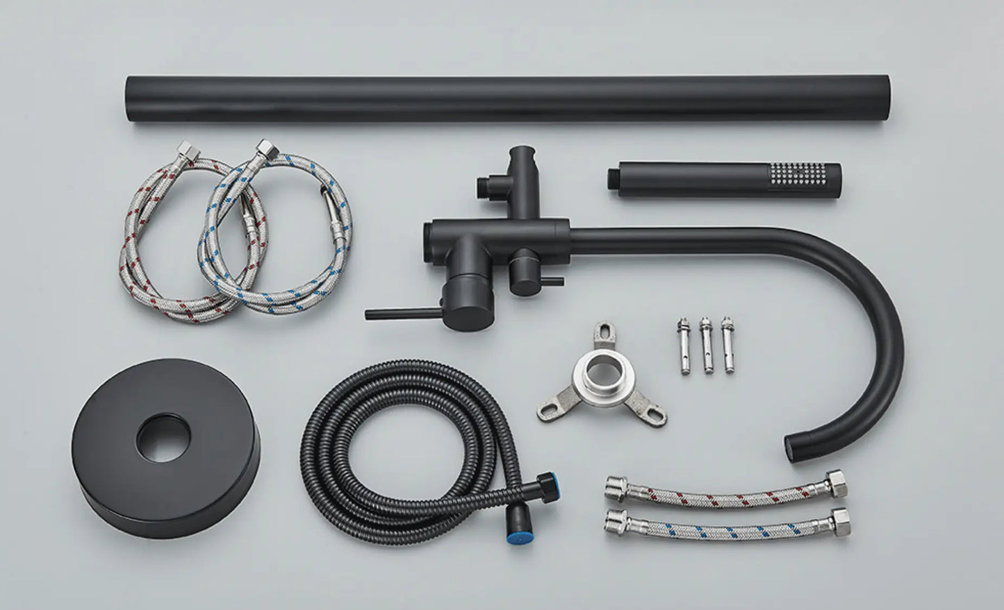 SaniSupreme Badkraan Ancona vrijstaand model met handdouche mat zwart