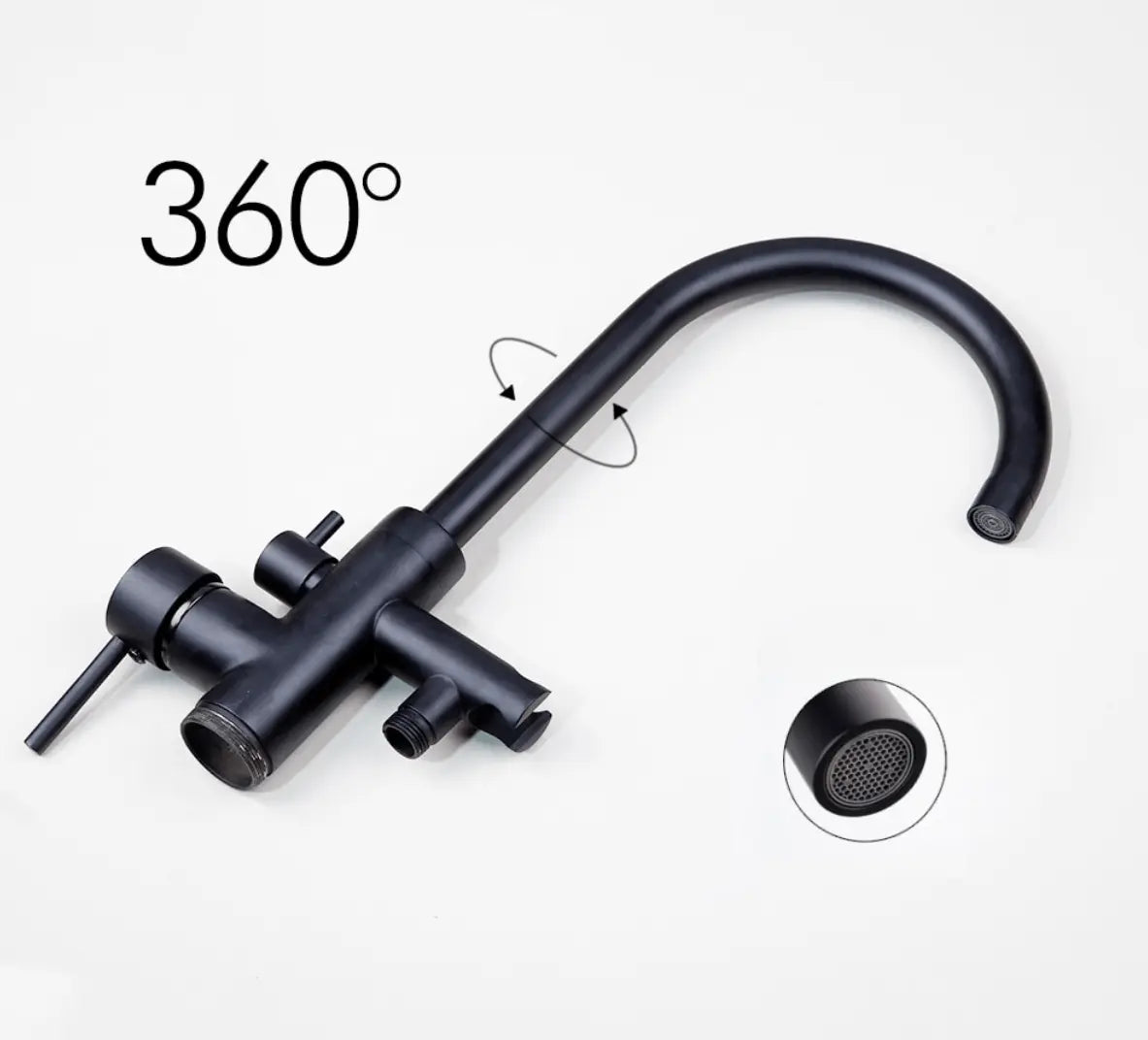 SaniSupreme Badkraan Ancona vrijstaand model met handdouche mat zwart