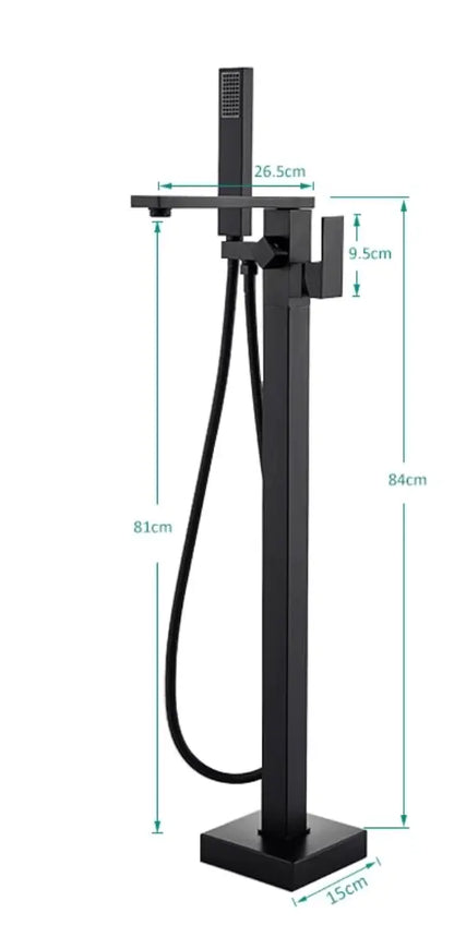 SaniSupreme® Badkraan Bocchi vrijstaand model met handdouche mat zwart