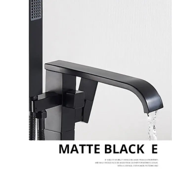 SaniSupreme® Badkraan Bocchi vrijstaand model met handdouche mat zwart