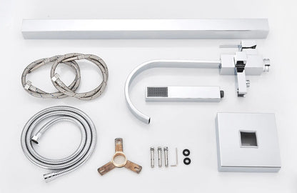 SaniSupreme® Badkraan Florence vrijstaand model met handdouche chroom glans