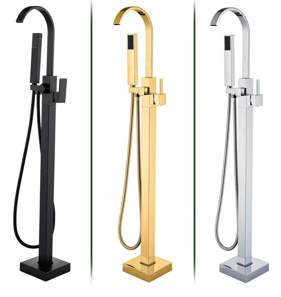 SaniSupreme® Badkraan Florence vrijstaand model met handdouche chroom glans