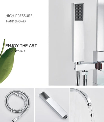 SaniSupreme® Badkraan Florence vrijstaand model met handdouche chroom glans