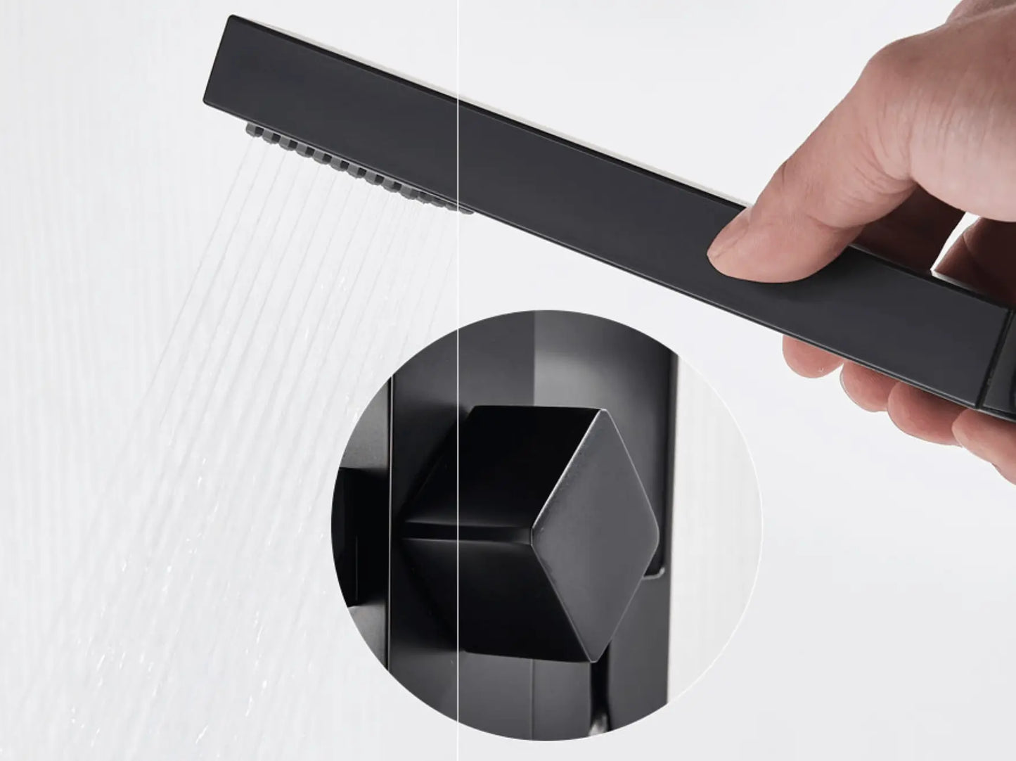 SaniSupreme® Badkraan Luca vrijstaand model met handdouche mat zwart