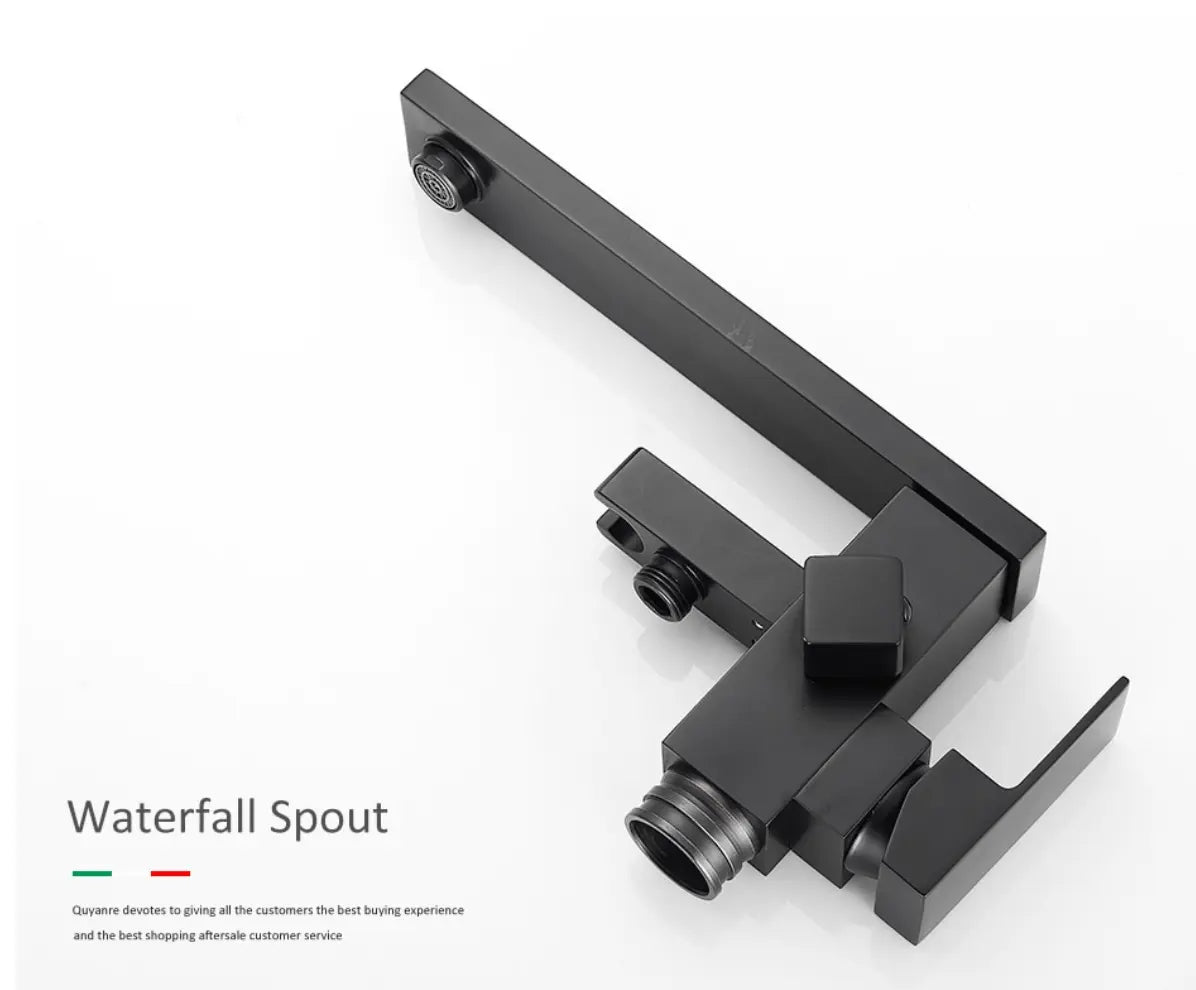 SaniSupreme® Badkraan Milan vrijstaand model met handdouche mat zwart