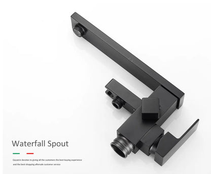 SaniSupreme® Badkraan Milan vrijstaand model met handdouche mat zwart