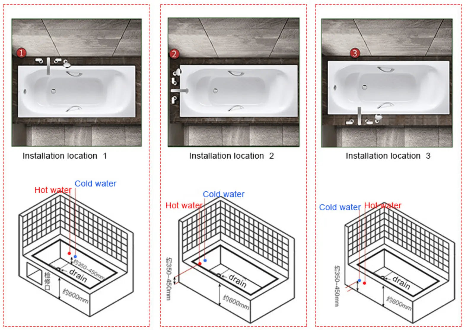 SaniSupreme Badkraan San Marino bad inbouw - opbouw mengkraan model met handdouche chroom
