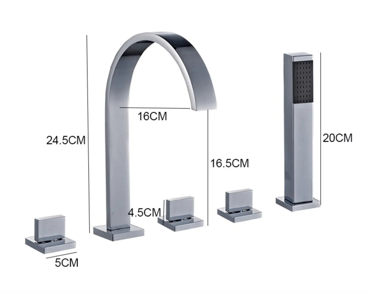 SaniSupreme Badkraan San Marino bad inbouw - opbouw mengkraan model met handdouche chroom