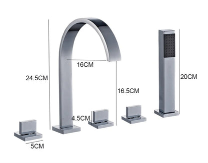 SaniSupreme Badkraan San Marino bad inbouw - opbouw mengkraan model met handdouche chroom