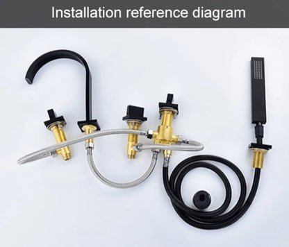 SaniSupreme Badkraan San Marino bad inbouw - opbouw mengkraan model met handdouche chroom