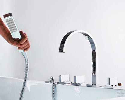 SaniSupreme Badkraan San Marino bad inbouw - opbouw mengkraan model met handdouche mat zwart