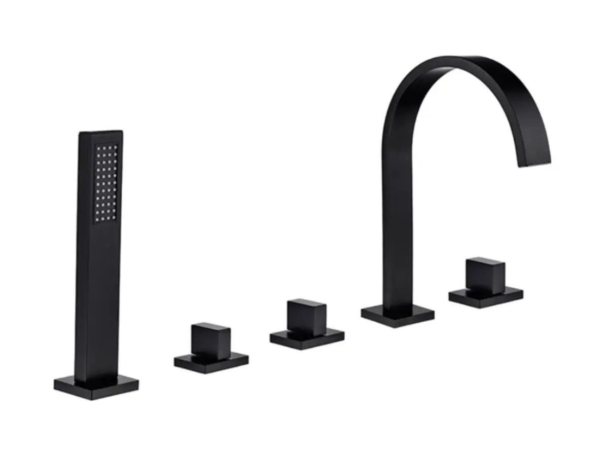 SaniSupreme Badkraan San Marino bad inbouw - opbouw mengkraan model met handdouche mat zwart