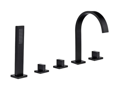 SaniSupreme Badkraan San Marino bad inbouw - opbouw mengkraan model met handdouche mat zwart